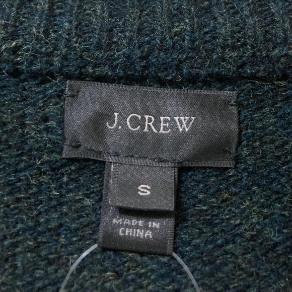 NWT J. Crew Mens Heather Green ColorBlock Wool Blend Pullover Sweater Size Small - Picture 4 of 8